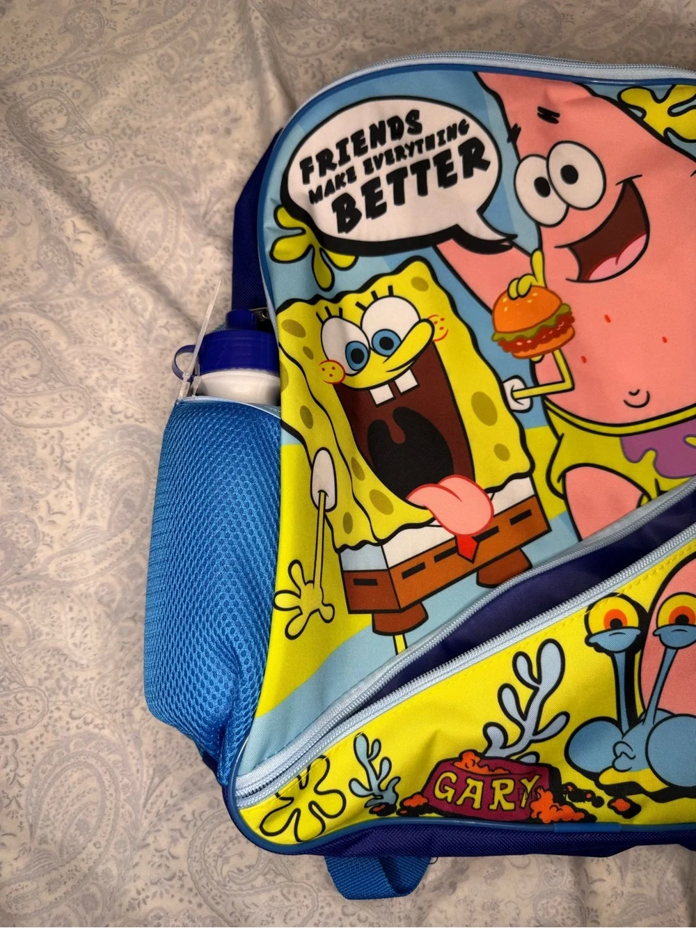 SpongeBob Squarepants 5 piece Backpack Set w/ Bottle, Pouch, Lunch Bag, Clip